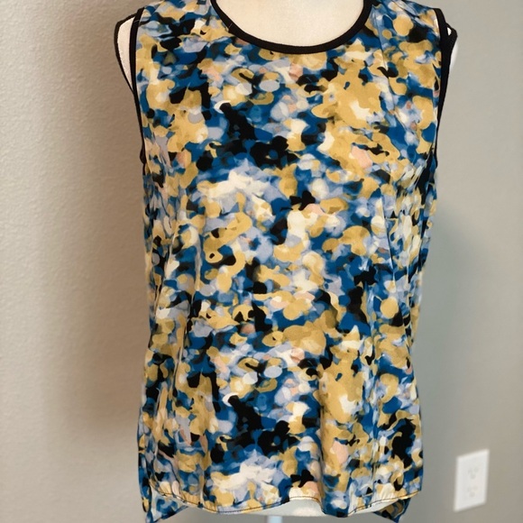 Calvin Klein Tops - Calvin Klein Abstract Watercolor Print Sleeveless Blouse Size Small